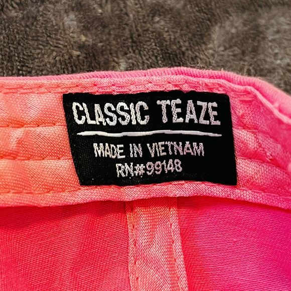 Classic Teaze Pink Tennessee TN Embroidered Baseball Cap Hat Hook & Loop Closure - Picture 7 of 8